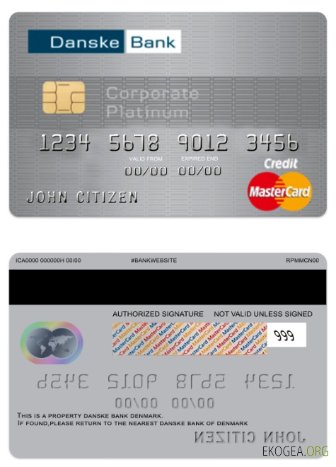 Danemark Danskebank crédit entreprise platine mastercard
